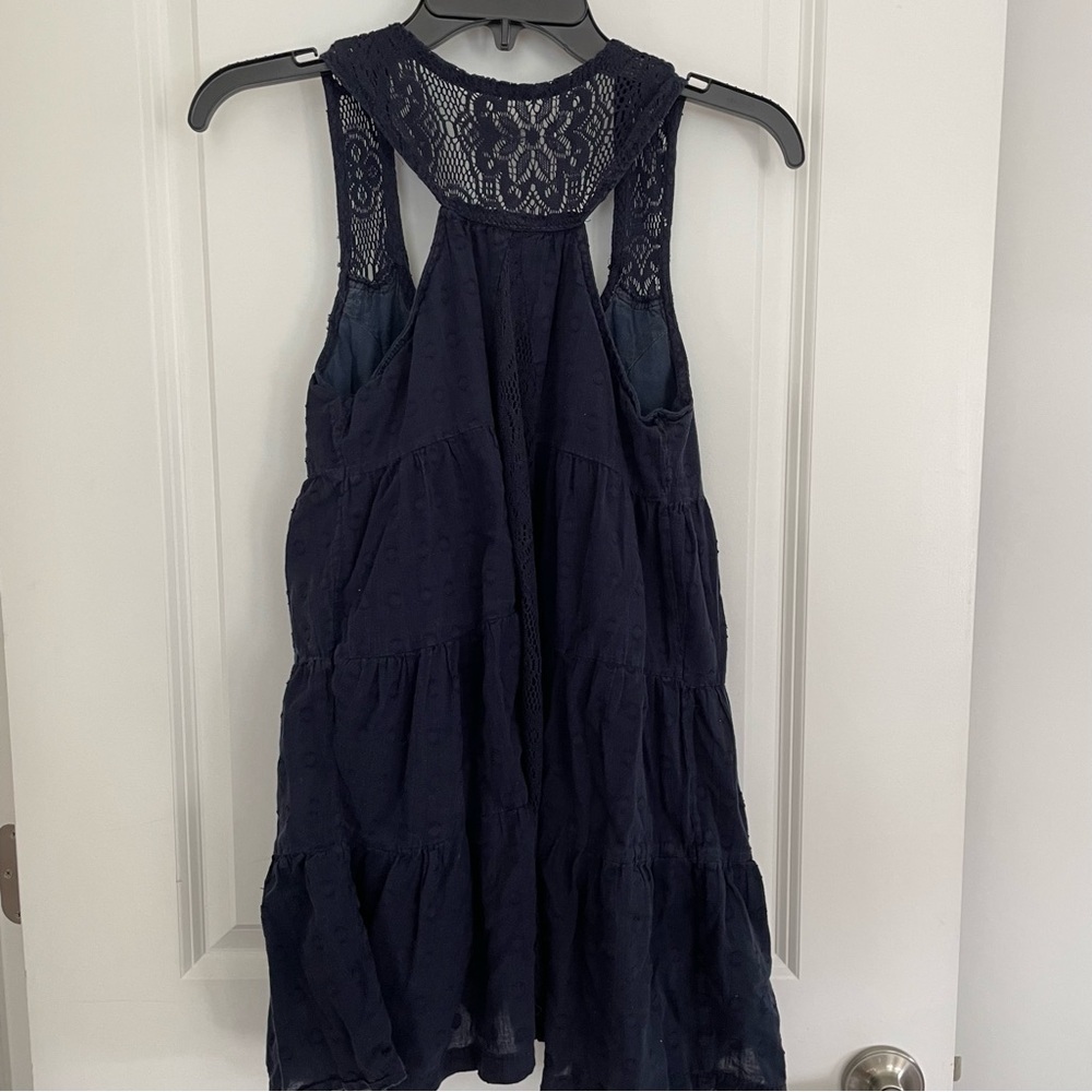 Classic T-Shirts Navy Blue Lace Layered Tank Top Size S - Picture 9 of 11